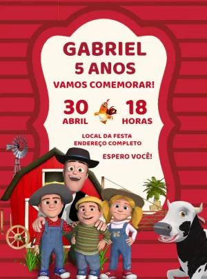 Convite de Aniversário Fazendinha do Zenon Editável Online