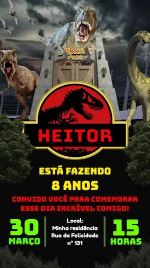 Convite de Aniversário Jurassic Park para Editar Online