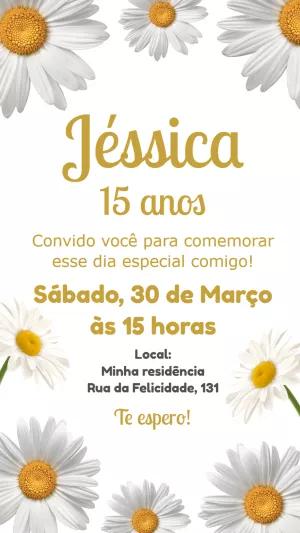 Convite de Aniversário Margarida Delicado para Editar Online
