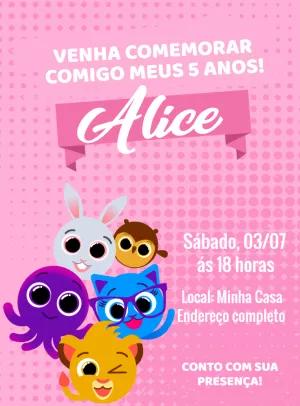 Convite de Aniversário Bolofofos com Personagens para Editar