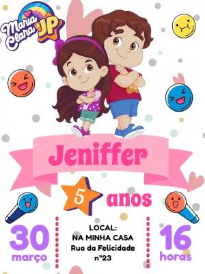 Convite Aniversário Maria Clara e JP para Editar Online