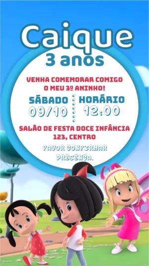 Convite de Aniversário Cleo e Cuquin para Editar Online