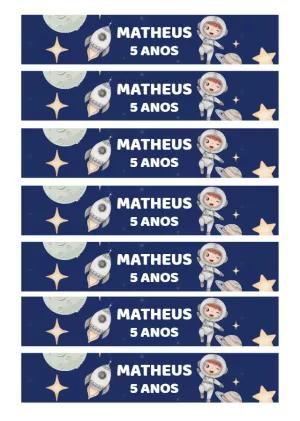 Rótulo de Festa Astronauta para Garrafa Editável Online