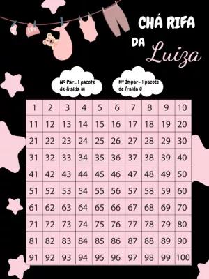 Chá Rifa Menina com Tema Varal de Roupas para Editar Online