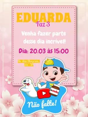 Convite de Aniversário Luccas Neto para Editar Online