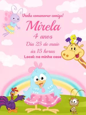 Convite Aniversário Galinha Pintadinha Candy para Editar Online