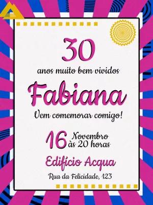 Convite de Aniversário Pop Art Colorido para Editar Online