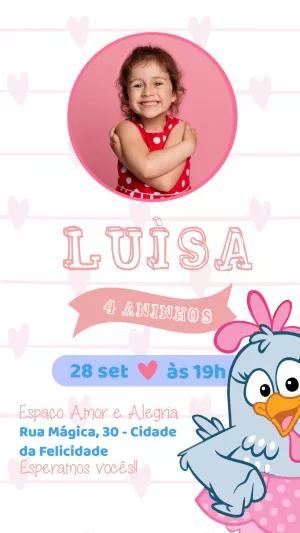 Convite Aniversário Galinha Pintadinha com Foto para Editar