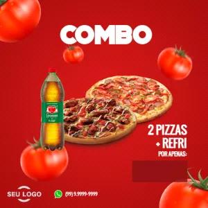 Post de Combo de Pizza para Pizzaria Editável Online