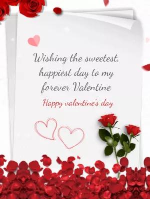 Editable Valentine's Day Card with Red Roses to Customize