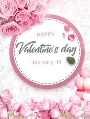Editable Valentine's Day Post with Roses to Customize