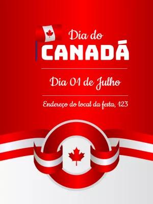 Convite Dia do Canadá com bandeira para Editar Online