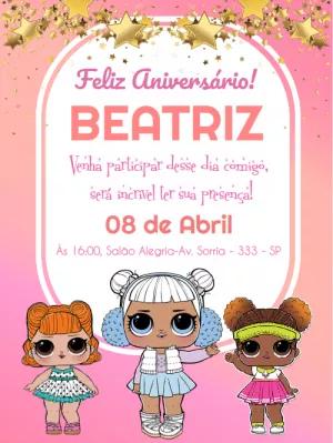 Convite de Aniversário LOL Surprise para Editar Online