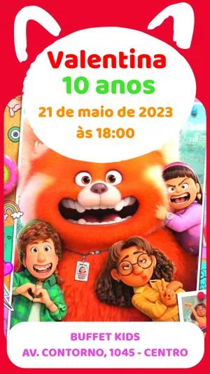 Convite Aniversário Red Crescer é uma Fera para Editar Online