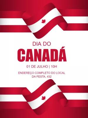 Convite Dia do Canadá com Bandeira para Editar Online