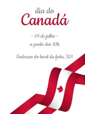 Convite Dia do Canadá com Bandeira para Editar Online