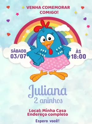 Convite Aniversário Galinha Pintadinha para Editar Online