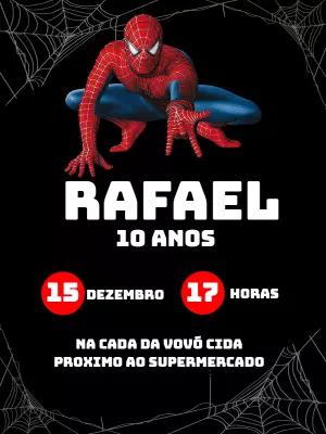 Convite Aniversário Homem Aranha para Editar Online