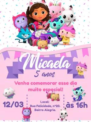 Convite Aniversário A Casa Mágica da Gabby para Editar Online