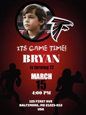 American Football Birthday Invitation with Photo to Edit