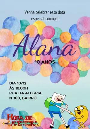 Convite de Aniversário Hora de Aventura para Editar Online