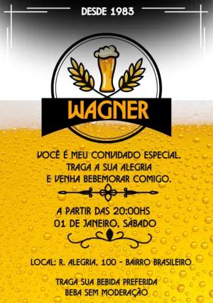 Convite Aniversário Boteco Cerveja para Editar Online