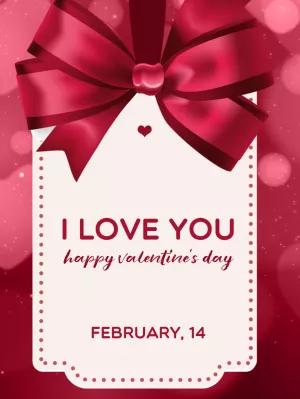 Valentine's Day Card with Red Bow to Edit Online