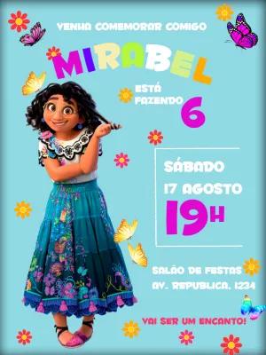 Convite Aniversário Encanto com Mirabel para Editar Online