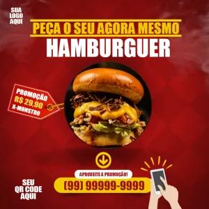 Post de Promoção para Hamburgueria para Editar Online