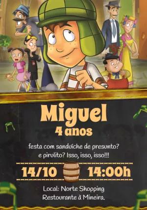 Convite de Aniversário Chaves com a Turma para Editar Online