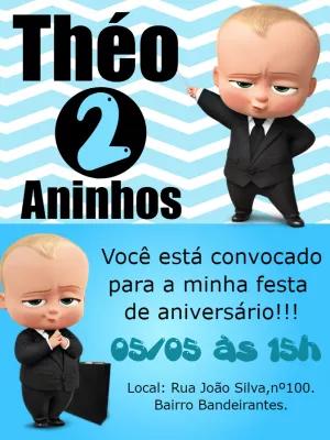 Convite Aniversário Poderoso Chefinho para Editar Online