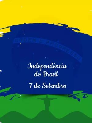 Post Independência do Brasil com Bandeira para Editar Online