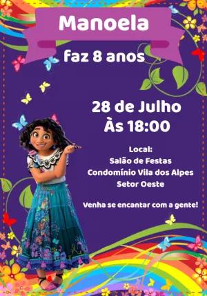 Convite de Aniversário Encanto com Mirabel para Editar Online