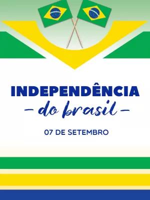 Post Independência do Brasil com Bandeira para Editar Online