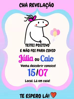 Convite Chá Revelação Flork Engraçado para Editar Online