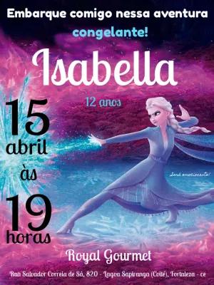 Convite de Aniversário Frozen com Elsa para Editar Online