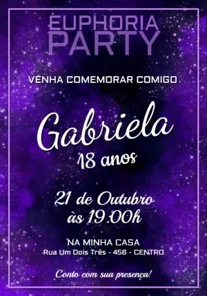 Convite de Aniversário Tema Euphoria para Editar Online