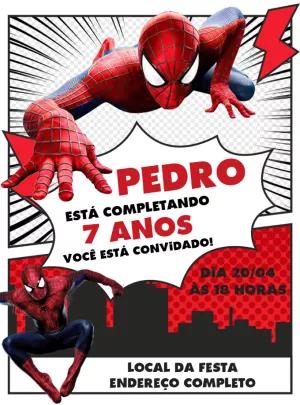 Convite Aniversário Homem Aranha Estilo Quadrinhos para Editar