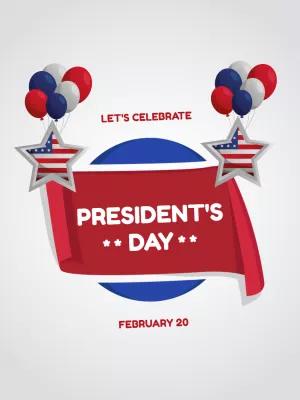 Editable President's Day Post with Patriotic Elements to Edit