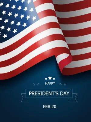 President's Day Post with American Flag to Edit Online