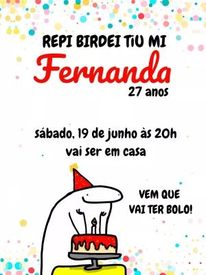 Convite de Aniversário Flork Meme para Editar Online