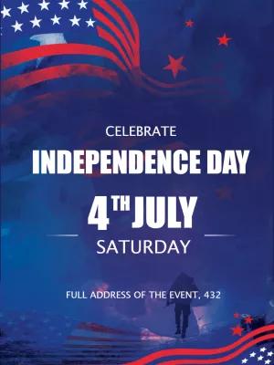 Independence Day Party Invitation with Flag to Edit Online