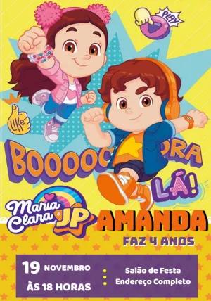 Convite Aniversário Maria Clara e JP para Editar Online