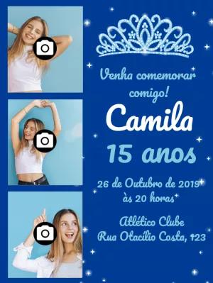 Convite de 15 Anos com Fotos para Editar e Enviar Online