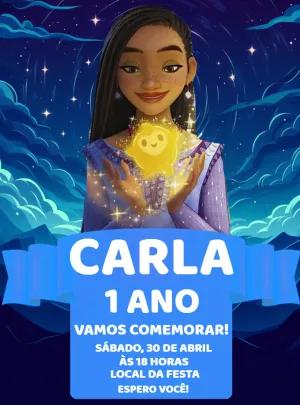 Convite de Aniversário Wish com Asha para Editar Online