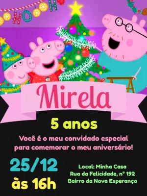 Convite de Aniversário Peppa Pig Natal para Editar Online