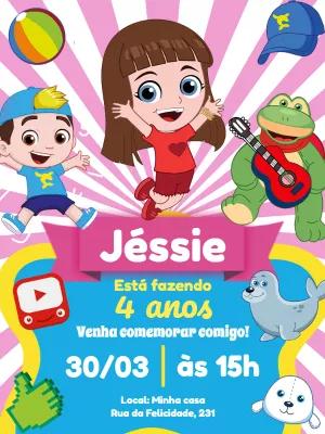 Convite de Aniversário Luccas Neto e Aventureiros para Editar