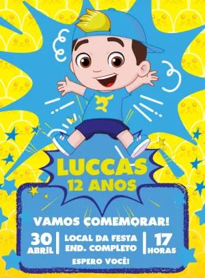 Convite Aniversário Menino Youtuber Editável Online