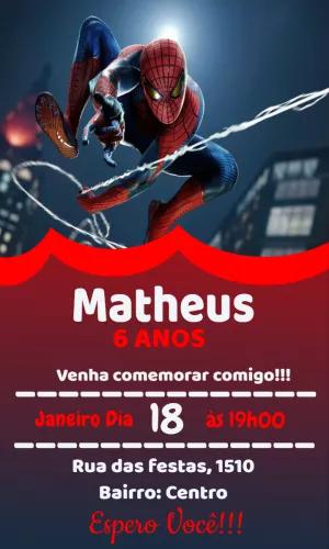 Convite de Aniversário Homem Aranha para Editar Online