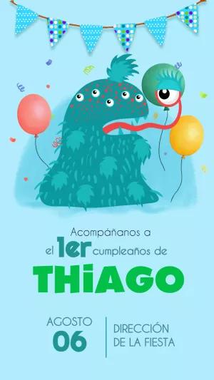 Invitación de Cumpleaños de Monstruos para Editar Online